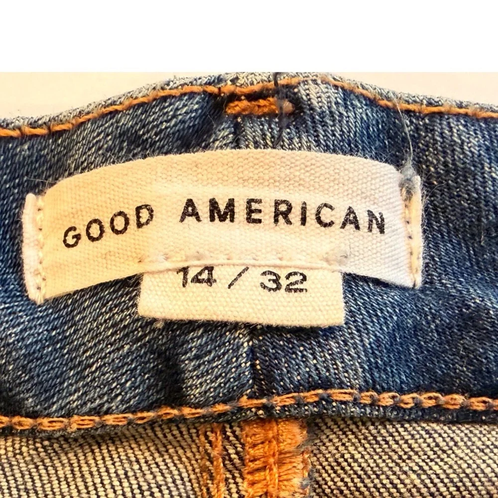 Good American Good‎ Legs Flare Jeans Blue High Rise Size 14/32 GLF873TE